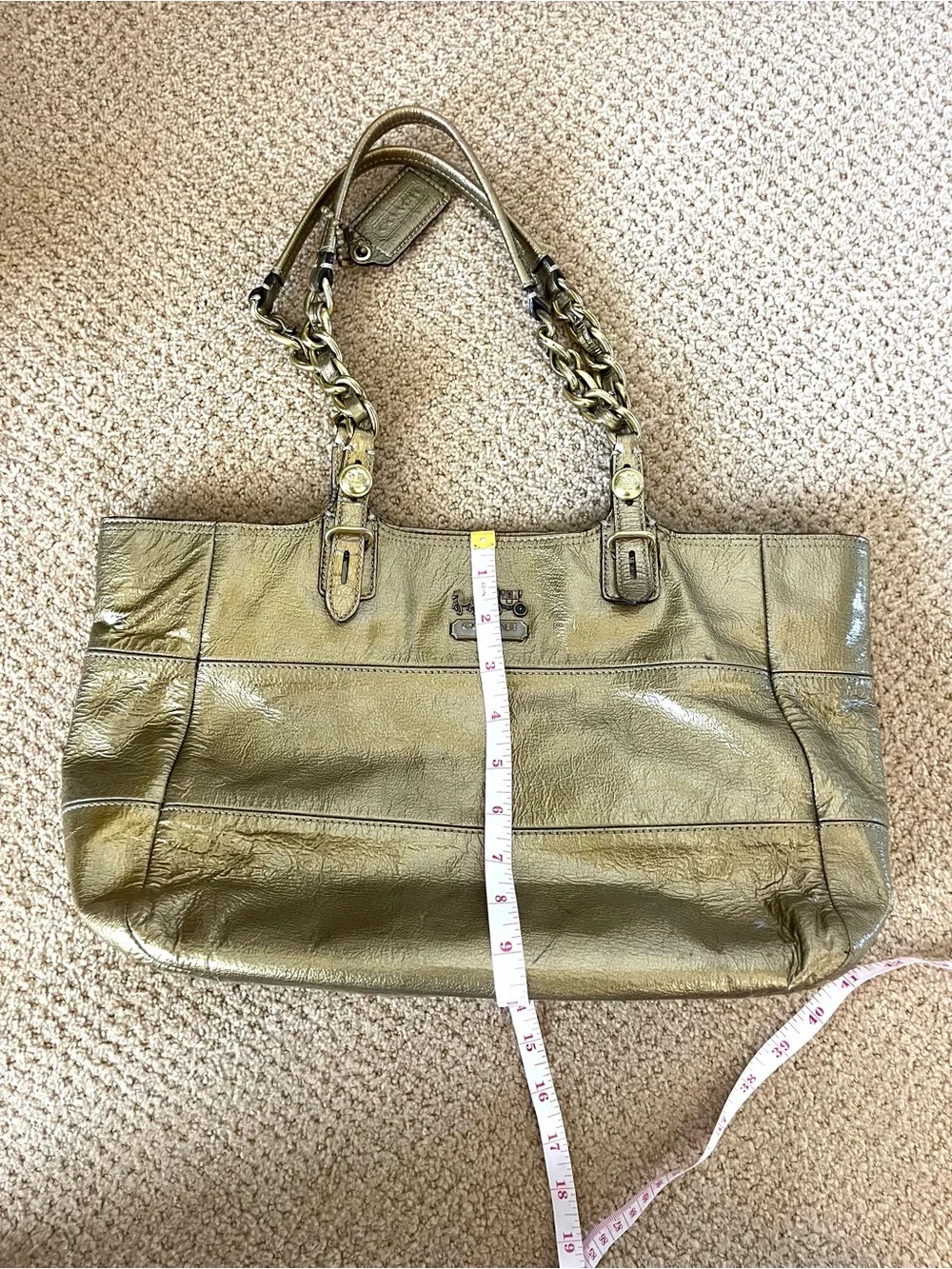 Coach Madison Tribeca Gold Patent Leather Tote - Picture 11 of 16